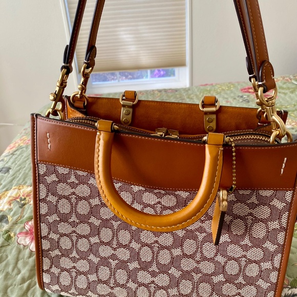 Coach Signature Jacquard Rogue Satchel 0 EUC - Picture 3 of 16
